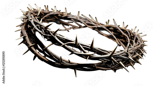 Crown of thorns Jesus Christ isolaten on white