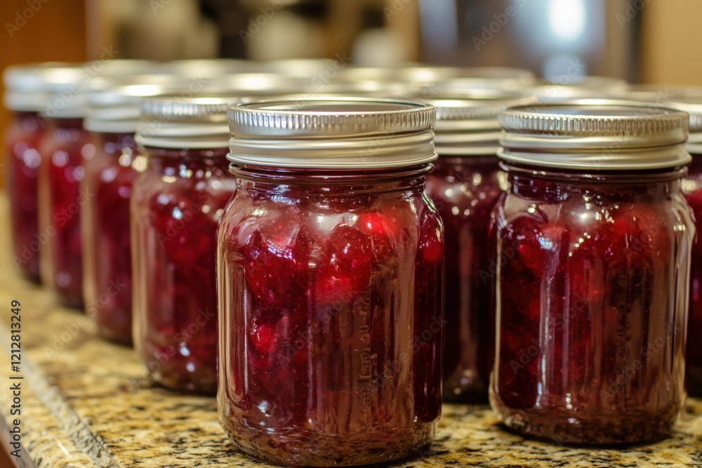 Cherry Compote. Homemade Sour Cherry Compote in a Jar Cherry Compote. Homemade Sour Cherry Compote in a Jar