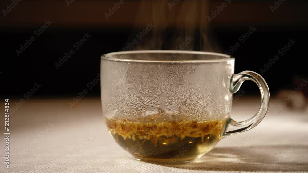 Steaming hot up of chamomile tea Steaming hot up of chamomile tea