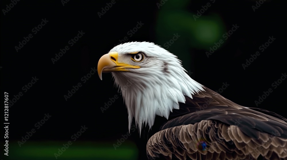 Majestic Bald Eagle Displaying Its Sharp Features and Striking Colors Majestic Bald Eagle Displaying Its Sharp Features and Striking Colors