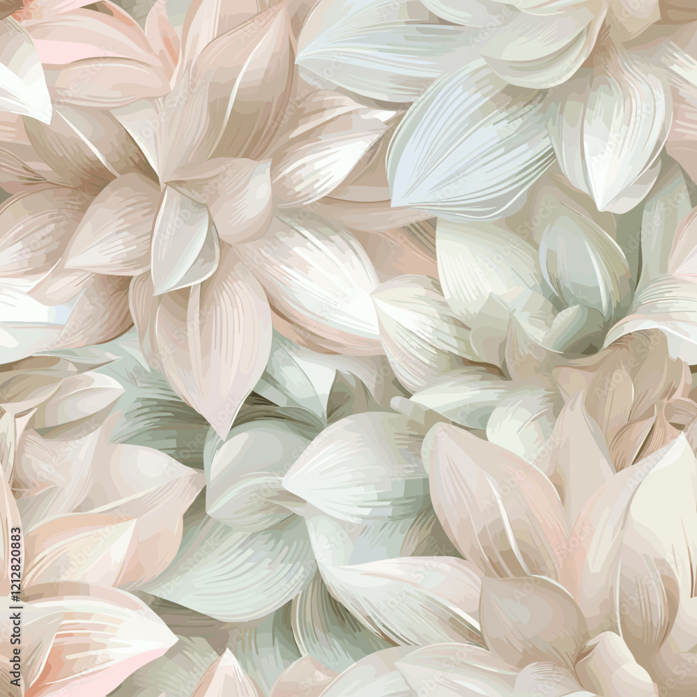 Floral pattern with soft pastel leaves Floral pattern with soft pastel leaves