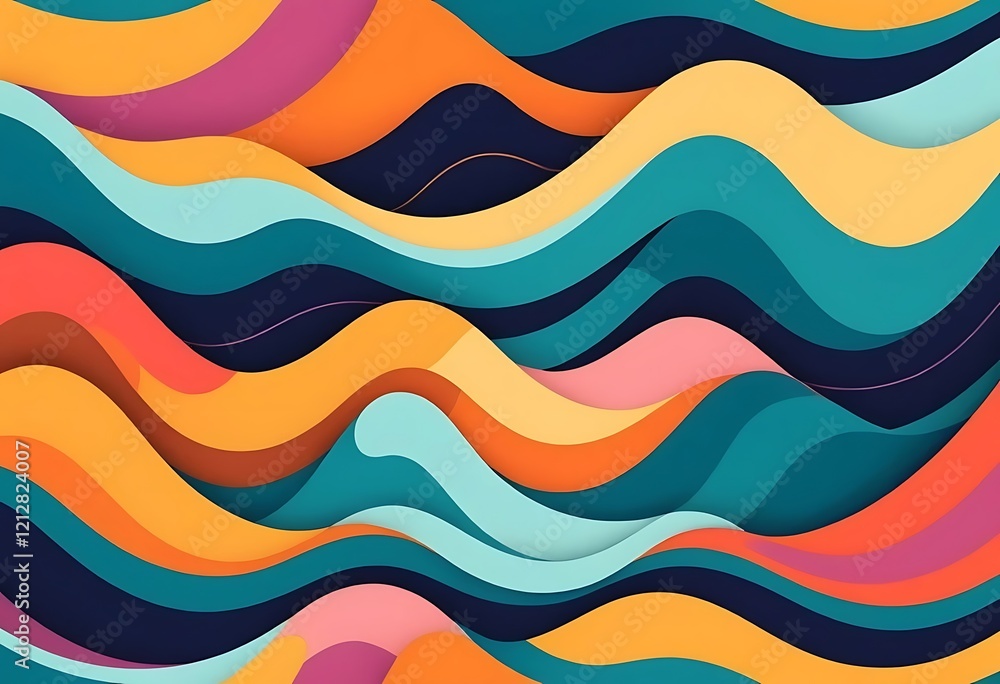 Abstract Colorful Waves Pattern Design Abstract Colorful Waves Pattern Design