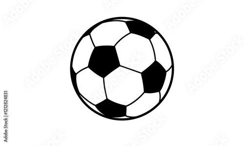 Football Black & White Vector Silhouette, soccer ball isolated on white, soccer ball isolated