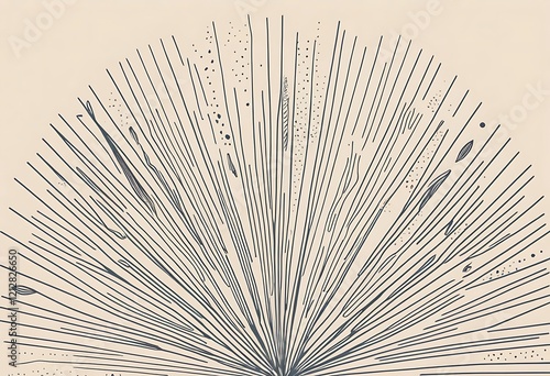 Abstract Radiating Lines Art Design Beige Background