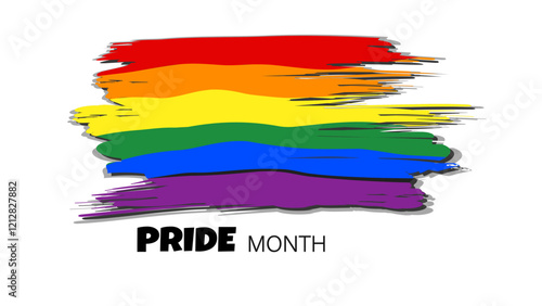 Rainbow pride month grunge flag on white background