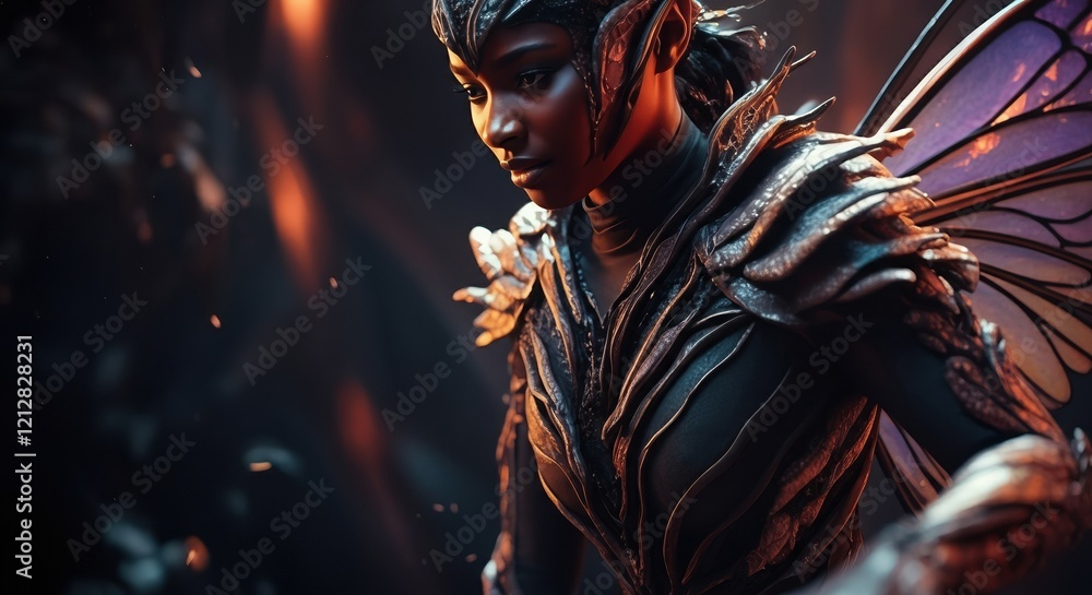 Enchanting fairy character with intricate wings and a mystical aura Enchanting fairy character with intricate wings and a mystical aura
