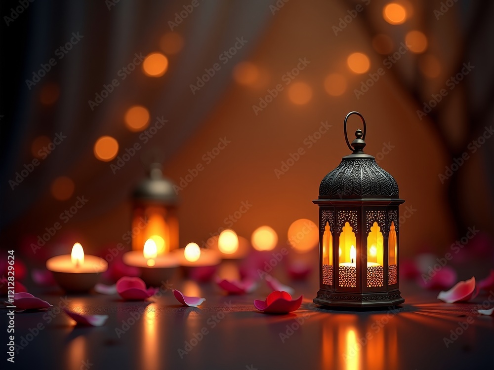 Warm, flickering light illuminates a peaceful atmosphere Warm, flickering light illuminates a peaceful atmosphere