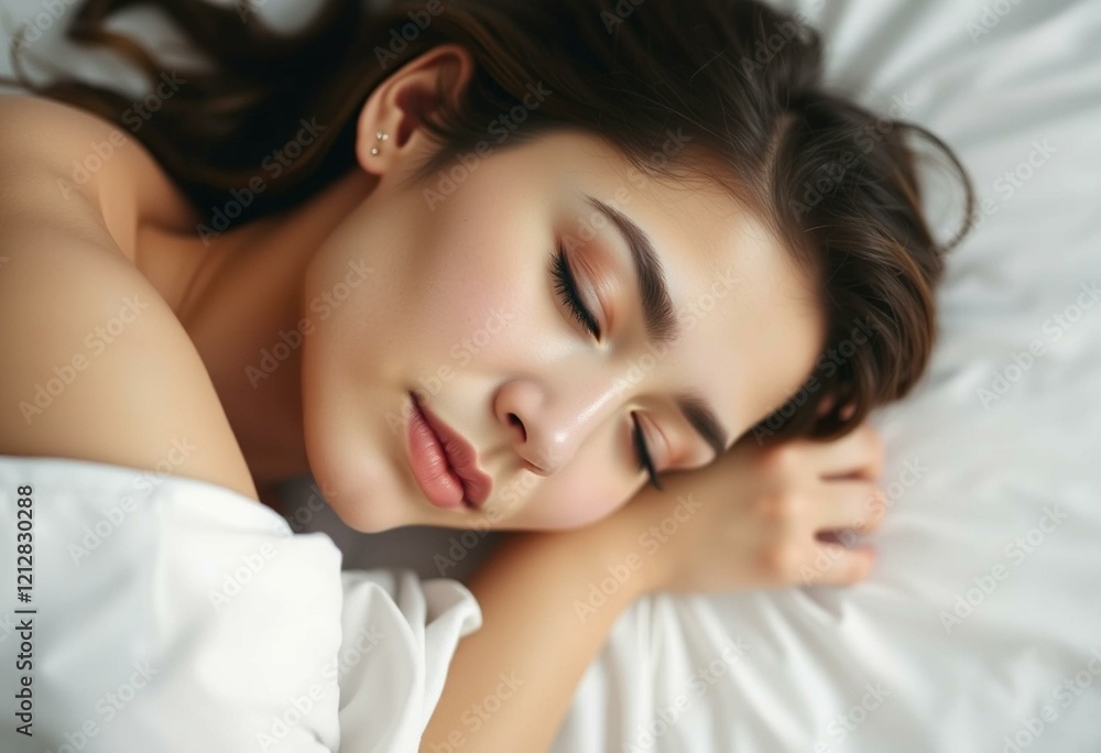 Female sleeping portrait with gentle expression Female sleeping portrait with gentle expression