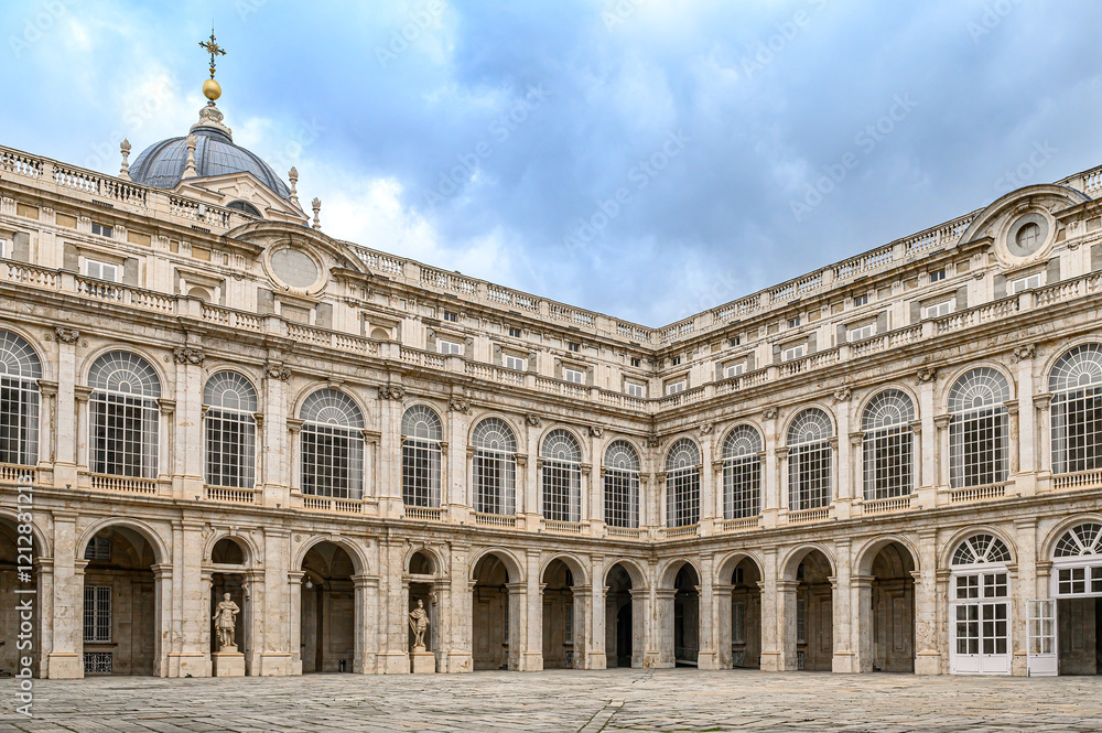 Ancient architecture walls in a courtyard of the Royal Palace, Madrid, Spain Ancient architecture walls in a courtyard of the Royal Palace, Madrid, Spain