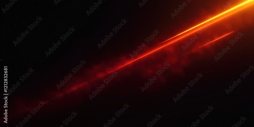 Fototapeta premium Dynamic Orange Streak Across Dark Background, Ideal for Abstract Designs and Visual Effects