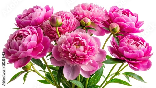 Pink Peonies Bouquet - Isolated Floral Still Life