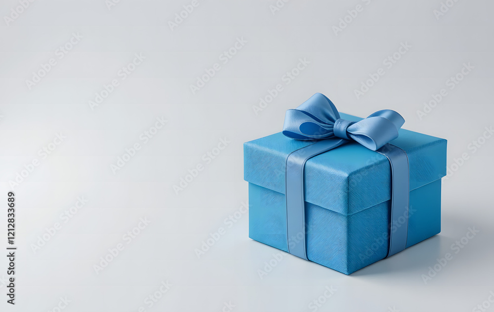 Obraz premium blue gift box with ribbon bow