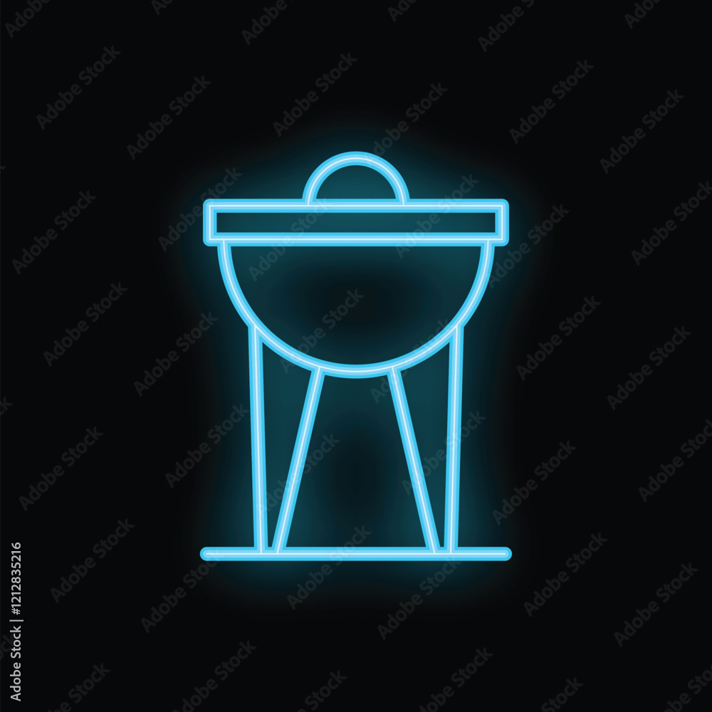 Neon barbecue grill sign for restaurant cafe or pub decoration Neon barbecue grill sign for restaurant cafe or pub decoration