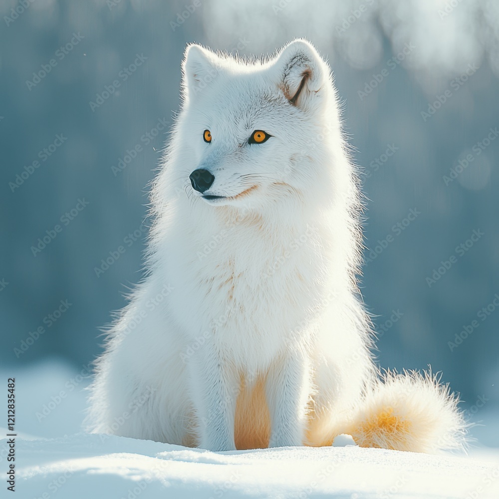 Captivating Arctic Fox in Winter Landscape with Stunning Fur Texture Captivating Arctic Fox in Winter Landscape with Stunning Fur Texture