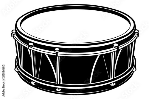 Drum Isolated on White Background - Musical Instrument Photography