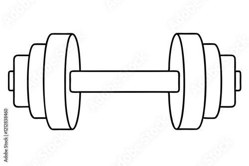 Illustration of Dumbbell Vector on White Background - Workout and Gym Design