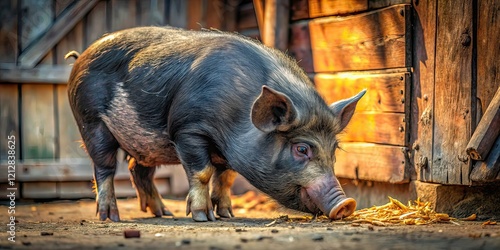 Potbelly Pig Snuffles Food, Silhouette Pig Sty