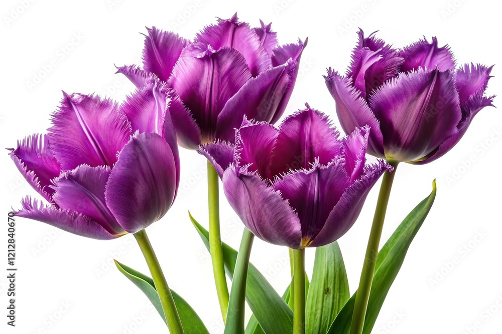 Purple Tulips Close-Up - Low Light Photography - Isolated Flowers Purple Tulips Close-Up - Low Light Photography - Isolated Flowers