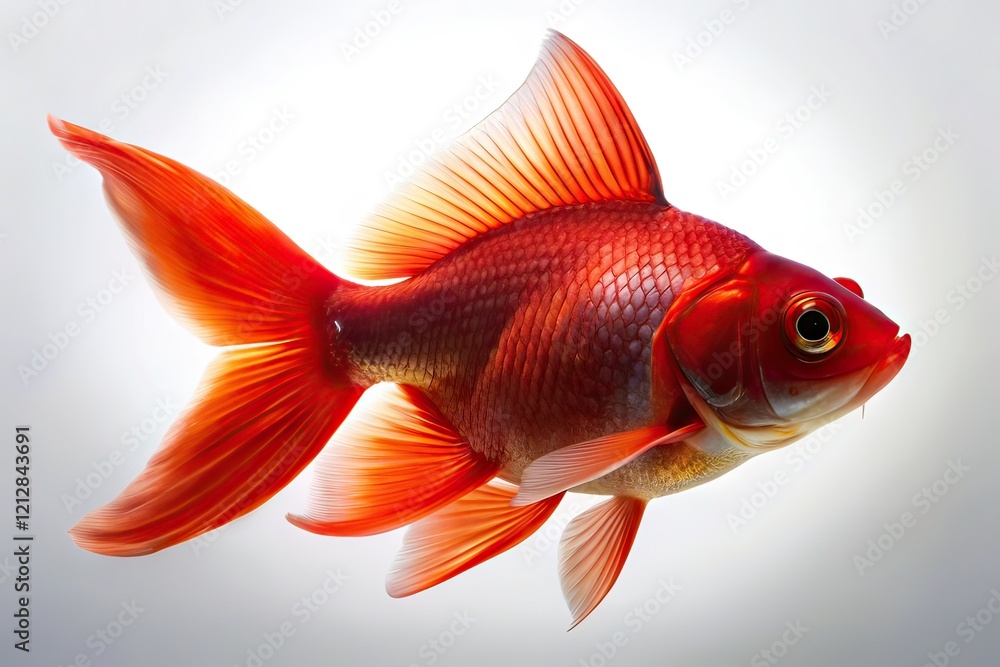 Red Fish Silhouette, Graceful Swimming, Low Light, AI Photo Red Fish Silhouette, Graceful Swimming, Low Light, AI Photo