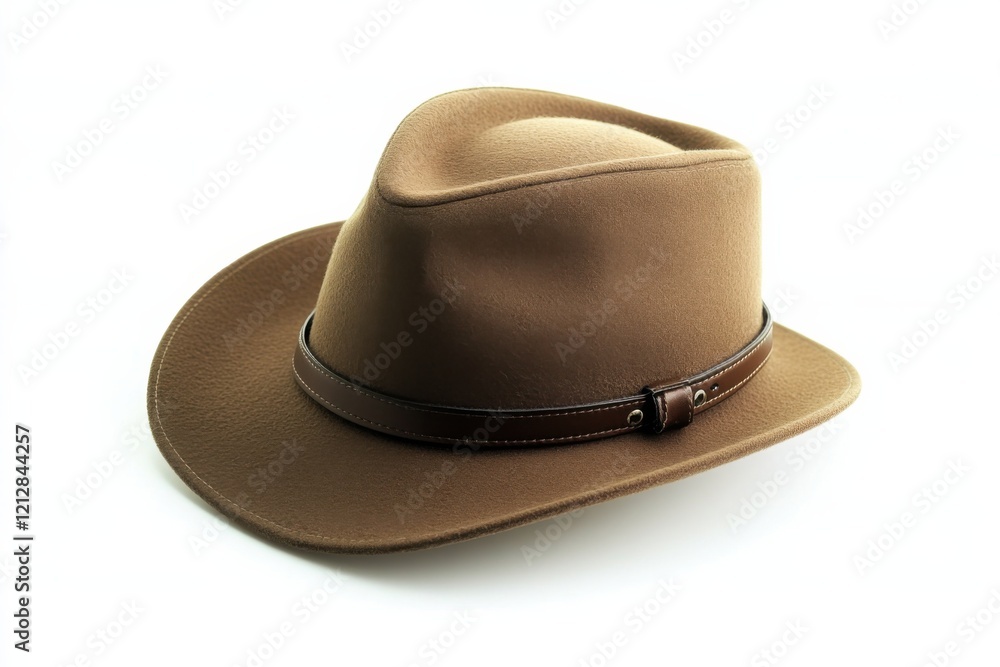 Stylish adjustable cap displayed on a pristine white background showcasing its sharp details and realistic lighting Stylish adjustable cap displayed on a pristine white background showcasing its sharp details and realistic lighting
