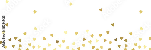 Gold hearts illustration banner