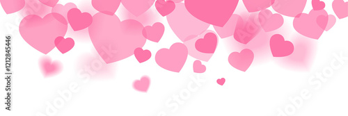 Pink hearts illustration banner