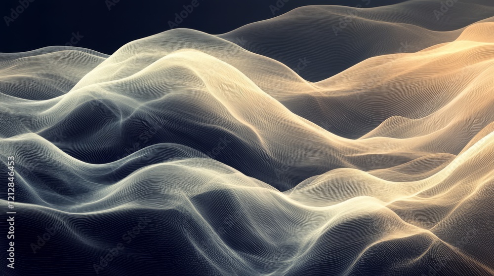 Obraz premium Abstract Wavy Lines Forming a Landscape