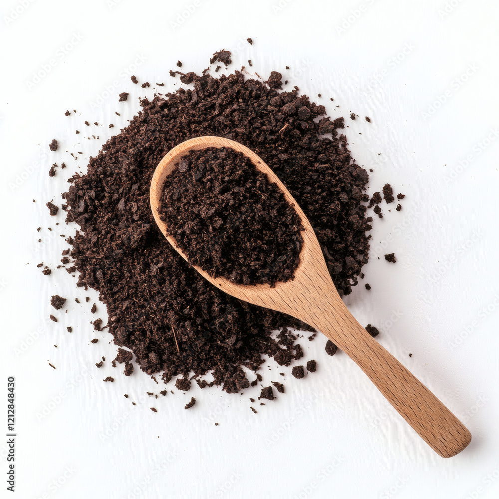 Isolated Coffee and Cocoa Powder – Ground Beans, Caffeine, and Beverage Ingredients Isolated Coffee and Cocoa Powder – Ground Beans, Caffeine, and Beverage Ingredients