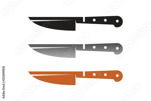 knife silhouettes with white background and color versions vector illustration, Knife vector icons. Knife icon set