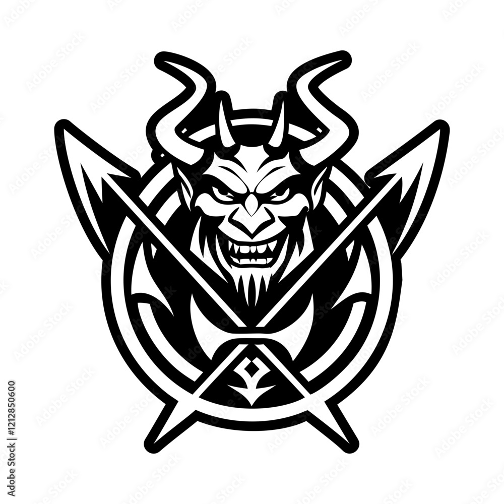 Fototapeta premium A solid style icon of devil tattoo
