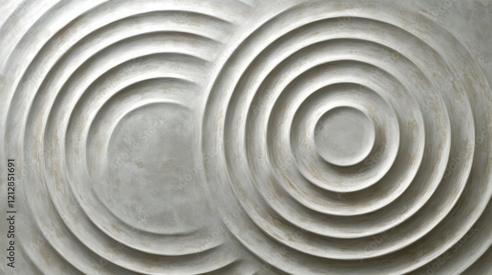 Obraz premium Abstract Concentric Circular Wall Design in Grey