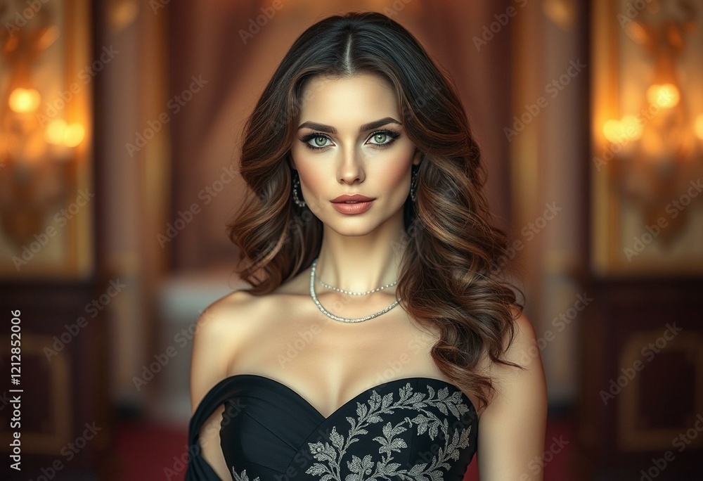 Portrait of a glamorous woman in an evening gown Portrait of a glamorous woman in an evening gown