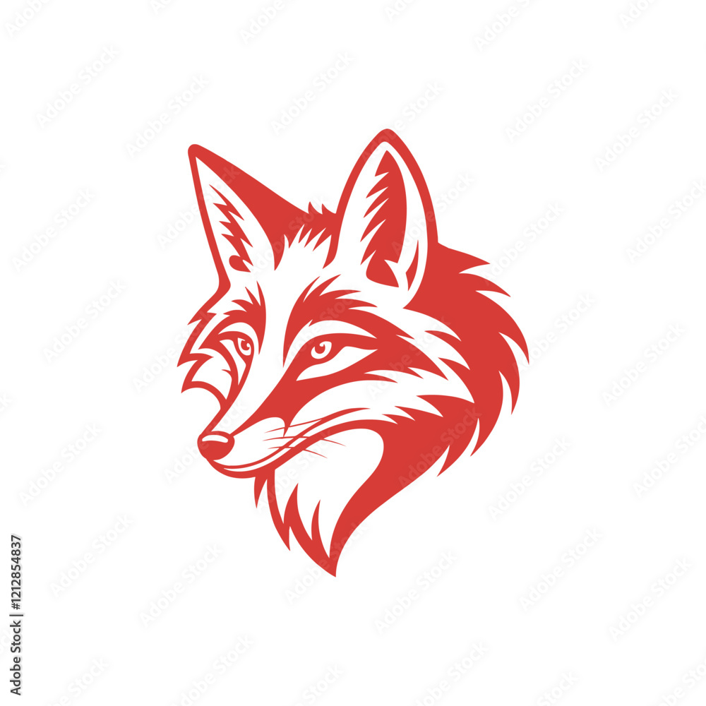 Obraz premium red fox, fox logo silhouette vector line art logo design