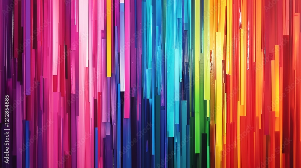 Dynamic abstract art with vibrant vertical streaks of rainbow colors, creating an energetic and modern visual effect. Dynamic abstract art with vibrant vertical streaks of rainbow colors, creating an energetic and modern visual effect.