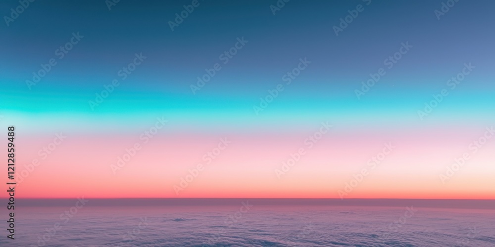 Obraz premium Sunset over tranquil ocean coastal view nature photography serene environment wide-angle perspective