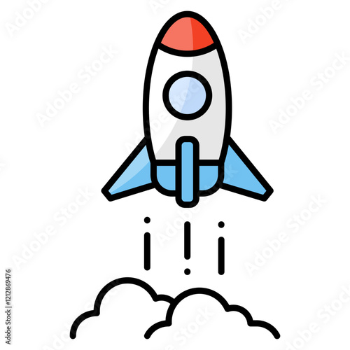 Rocket Booster  Icon Element For Design