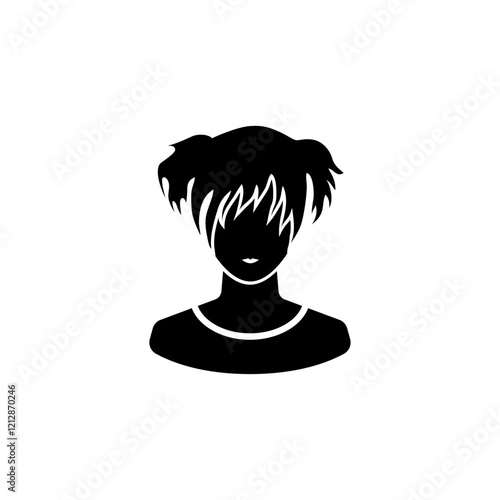 Modern styled girl silhouette headshot for user profiles.