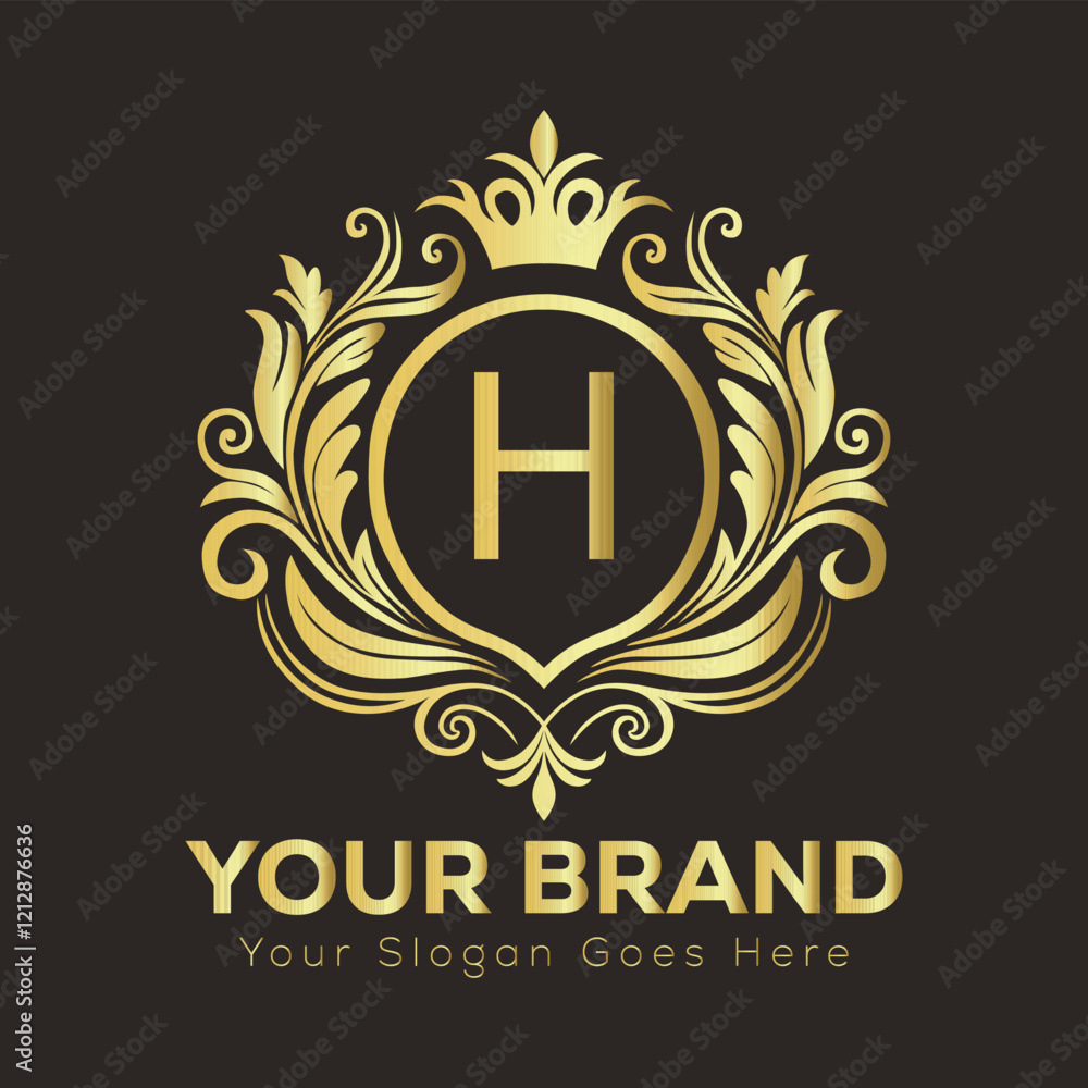 Sophisticated Gold Shield Logo H with Laurel Elements for Premium Brand Identity and Luxury Appeal
Sophisticated Gold Shield Logo H with Laurel Elements for Premium Brand Identity and Luxury Appeal