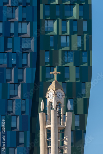 Tirana - Albania - Campanile della Cattedrale della resurrezione di Cristo photo