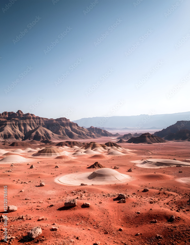 Fototapeta premium colored dry terrain background, with white tones