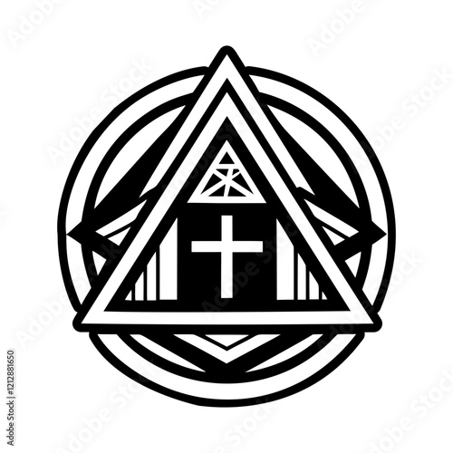 A filled style icon of religious hobo symbol