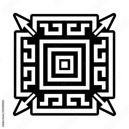A glyph style icon of square arrows symbol