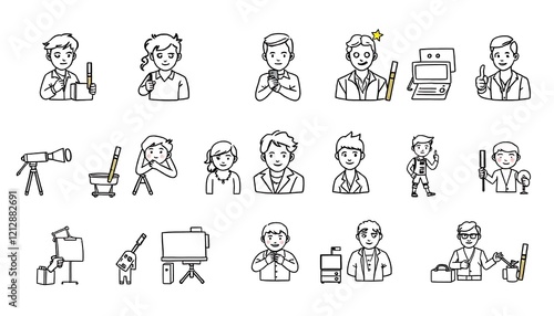 Editable Stroke Icons: Art, Creativity & Graphic Design | Vector Set