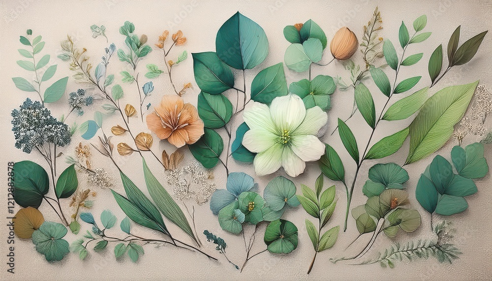 Φωτογραφία Colorful leaves and flowers dance together, celebrating the arrival of vibrant springtime energy