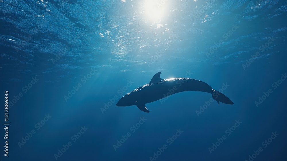 Dolphin Silhouette Underwater Dolphin Silhouette Underwater