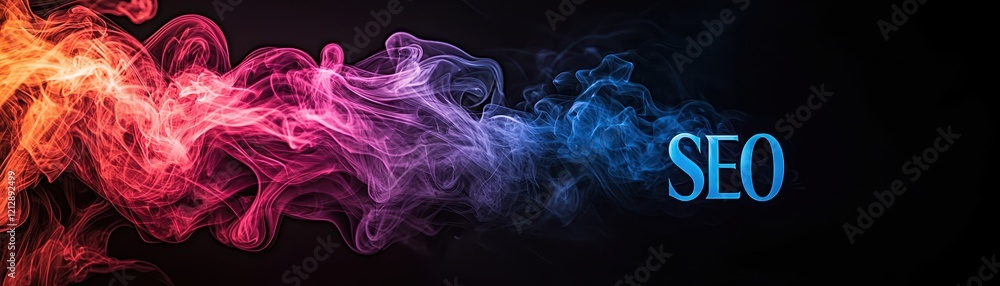 Obraz premium A vibrant swirl of colorful smoke with the word 