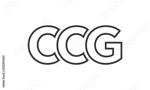 CCG logo design template with strong and modern bold text. Initial based vector logotype featuring simple and minimal typography. Trendy company identity. photo