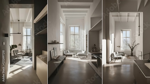 Minimalist Interior Design Clean Lines  Neutral Colors  and Abundant Natural Light for a Tranquil Atmosphere