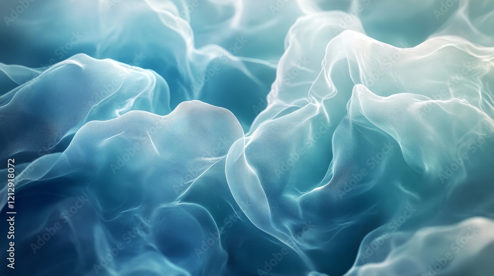 Obraz premium Abstract Teal Wavy Fabric Texture Background