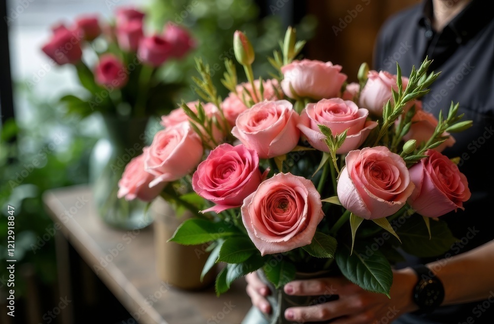 Obraz premium bouquet of flowers in a flower shop , flower business
